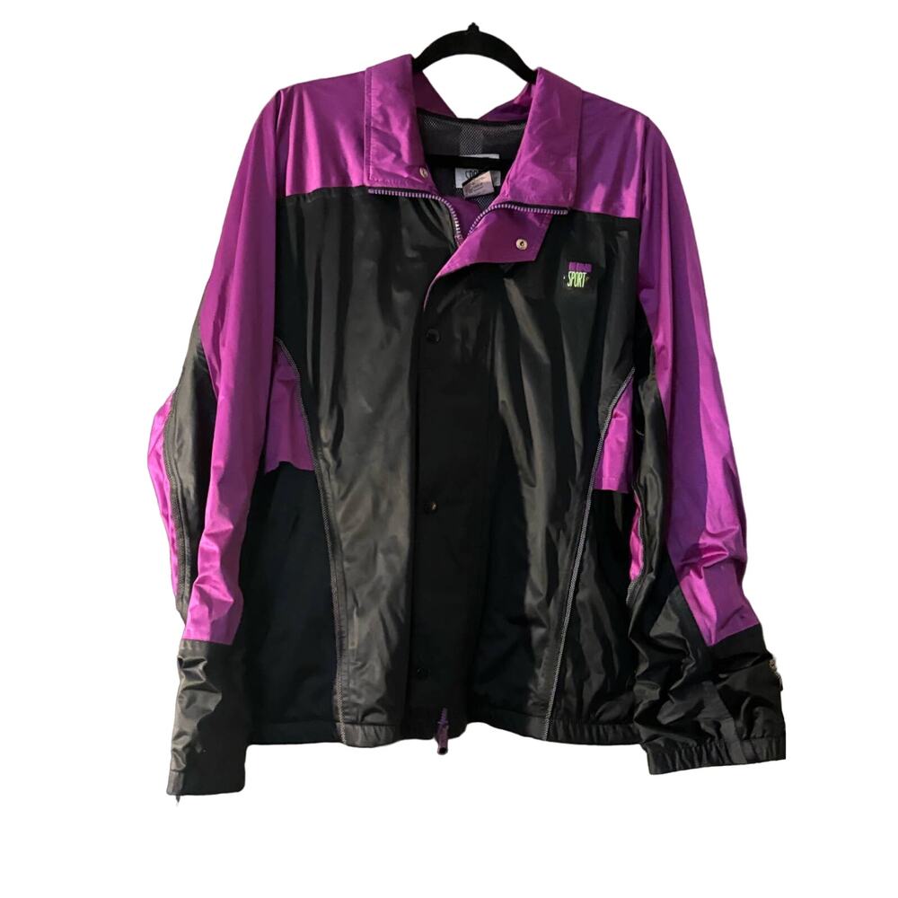 In Sport Vintage Gortex Mens XL Purple Black Waterproof Jacket Windbreaker